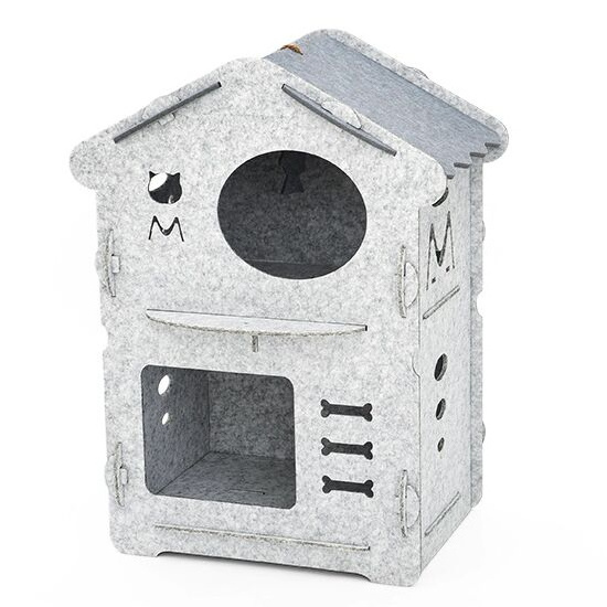 Best selling fashion design felt 100% RPET Fabric cat house comfortable luxury   Pet felt villa