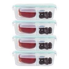 4 pieces glass food container set with BPA free Lock Lid