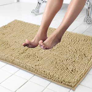 Newest Big Shaggy Chenille Bath Rug Non-Slip Water Absorption Bath Mats Extra Soft Bath Floor Mat