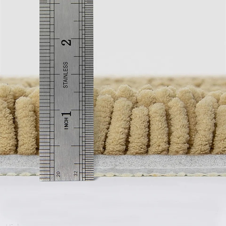 Newest Big Shaggy Chenille Bath Rug Non-Slip Water Absorption Bath Mats Extra Soft Bath Floor Mat