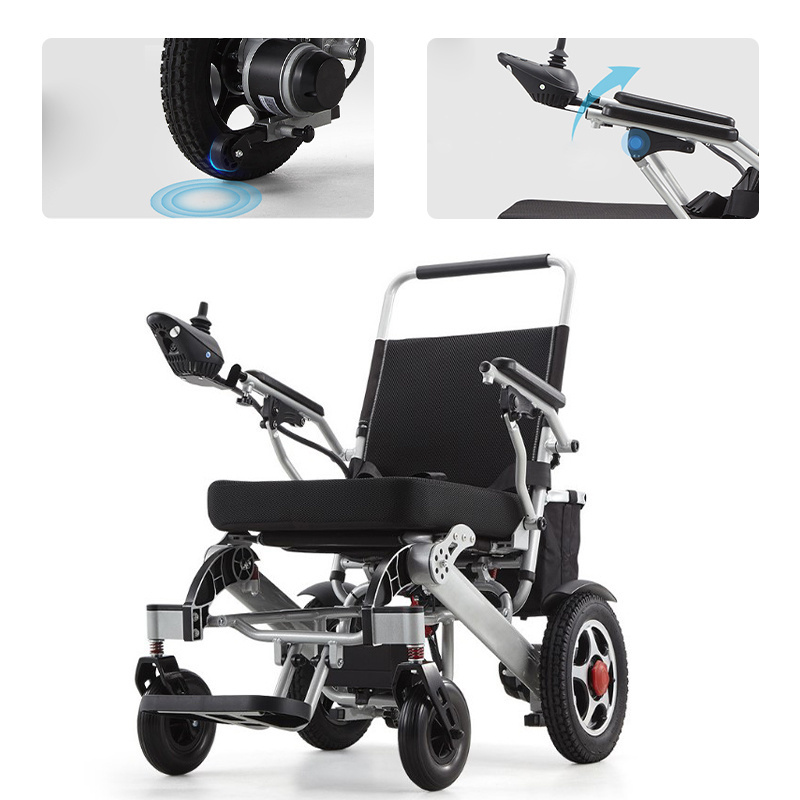 Hot selling light power aluminum alloy electric wheelchair remote wheelchair for disabled