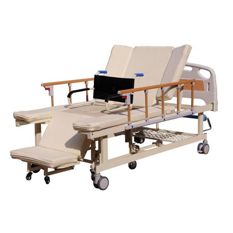 Cheap multifunction Manually Adjustable Elderly Home Care Medical Hospital Wheelchair Bed with Toilet