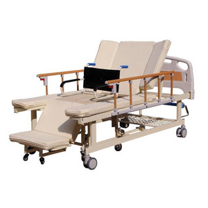 Cheap multifunction Manually Adjustable Elderly Home Care Medical Hospital Wheelchair Bed with Toilet