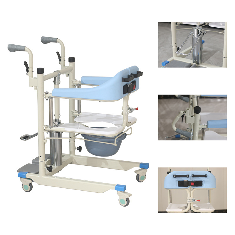 New Product Electric Patient Transfer Lift Commode Toilet Bath Chair With Wheels For Disabled Elderly Moving Wheelchair