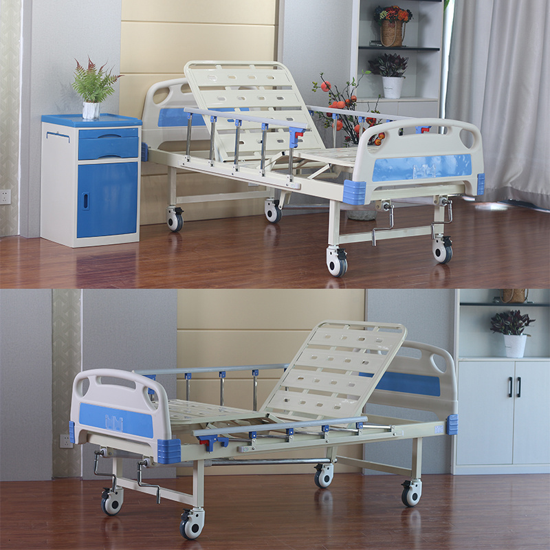 Modern Hospital Furniture Double Cranks Rolling Nursing Home Bed