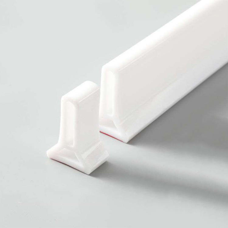 Silicone Rubber Kitchen Water Splash Guard Bendable Corner Water Retaining Dam Strip Frameless Shower Threshold Door Bottom Seal