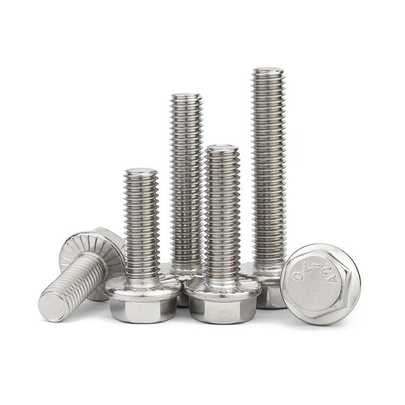 DIN 6921 Flange bolts 4.8/8.8/10.9 grade hex bolts anti-slip flanged bolt Flange Cap Screw Hexagonal Belt Pad