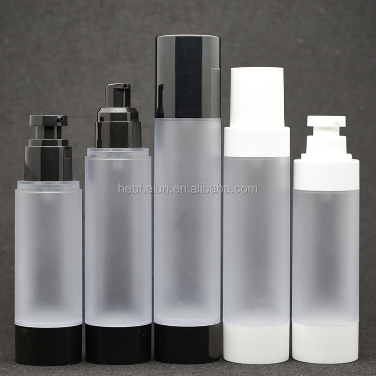 15ml 30ml 50ml 80ml 100ml 120ml AS PP White Clear Refillable Cosmetic Pump Airless Bottle