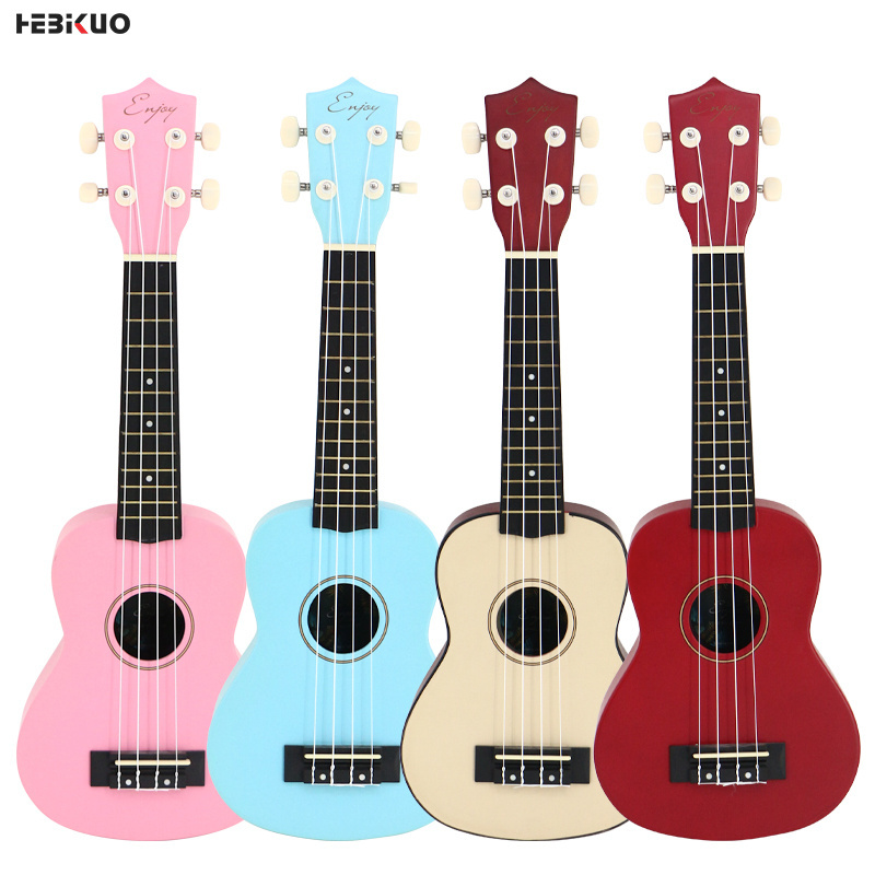 Hebikuo New Product Four String Guitar 21 Inch Ukulele High Quality Cheap Ukulele Custom Logo