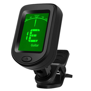 T-75 Guitar Tuner Clip-on Chromatic Digital Tuner LCD Display Mini Size Tuner for Acoustic Guitar Ukulele