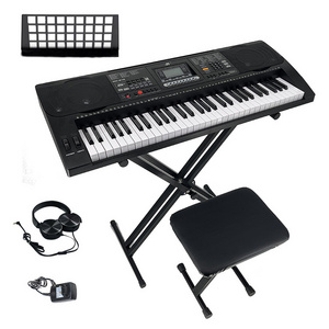 61 keys portable piano keyboard set multi-functional electronic digital piano keyboard with stool and stand and headset