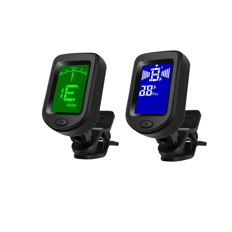 T-75 Guitar Tuner Clip-on Chromatic Digital Tuner LCD Display Mini Size Tuner for Acoustic Guitar Ukulele