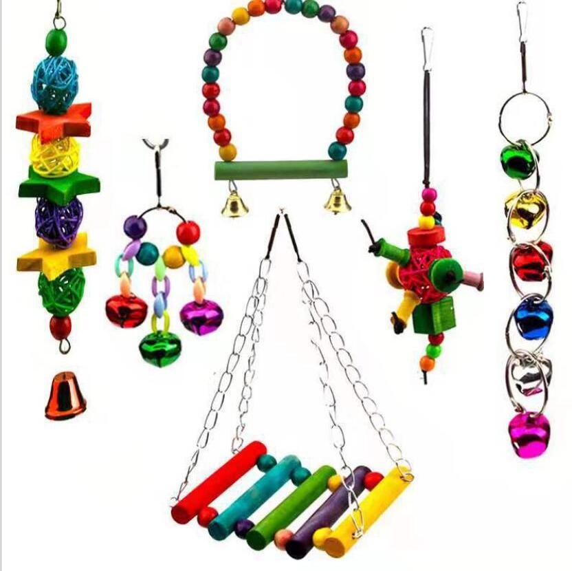 cages of birds Swing Chewing Hanging Perches Toys parrot wooden toys