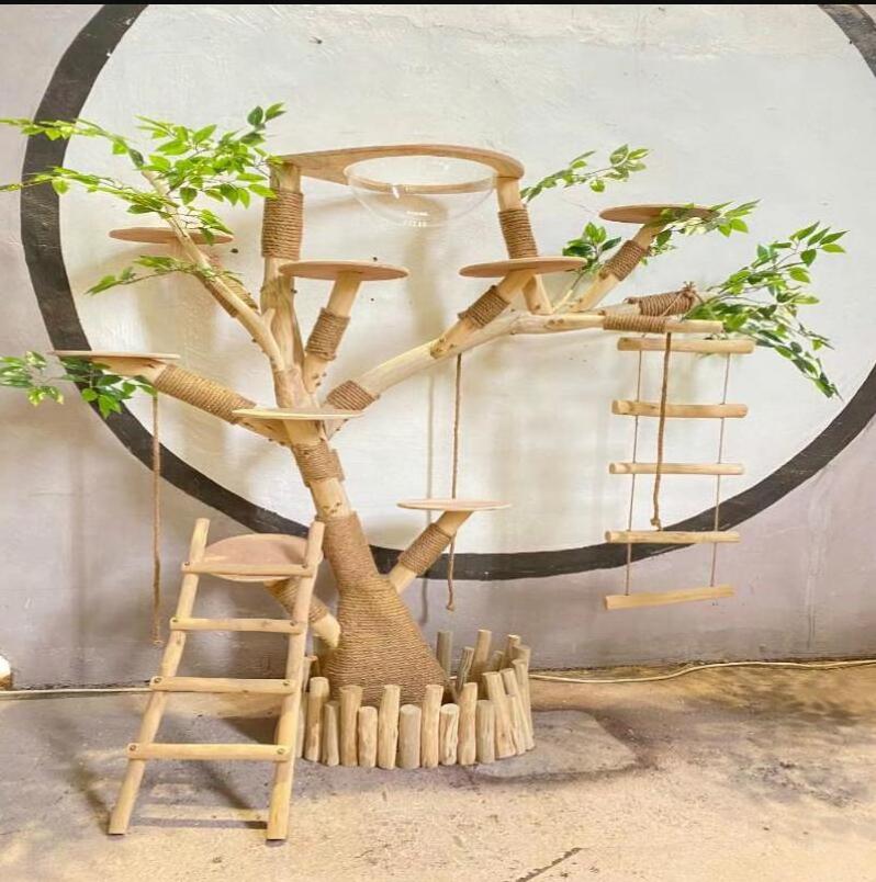 Customized 2022 Beautiful Trees Cat Condo Tree Tower With Hammock