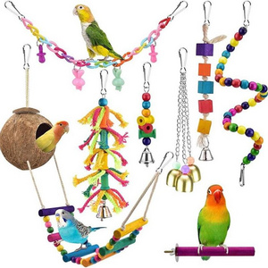 cages of birds Swing Chewing Hanging Perches Toys parrot wooden toys