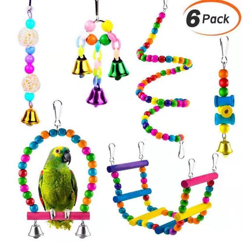 cages of birds Swing Chewing Hanging Perches Toys parrot wooden toys