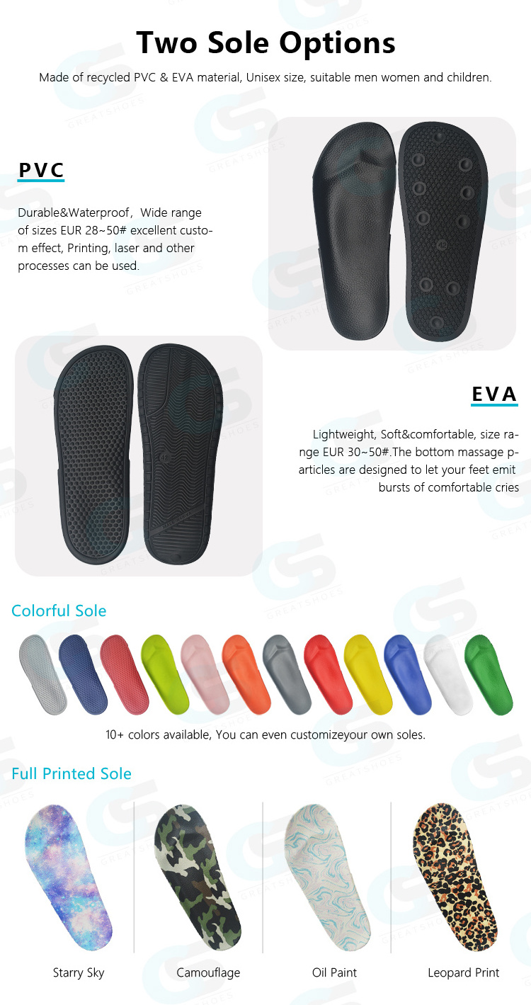 Greatslides Custom Slippers For Men,Sublimations Blanks Slides,New Fashion Slippers Summer Pvc Slides For Men