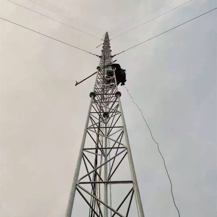 20m 25m 35m 40m 45m 55m 60m Hebei Teng Yang Galvanized  Steel Lattice Multi-platform Telecommunication Antenna Guyed Tower