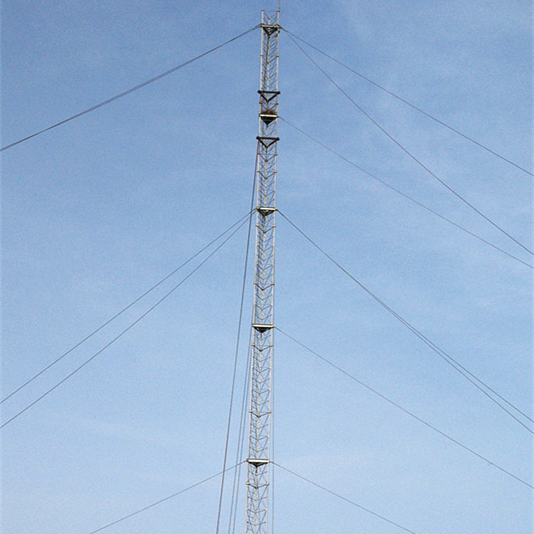 20m 25m 35m 40m 45m 55m 60m Hebei Teng Yang Galvanized  Steel Lattice Multi-platform Telecommunication Antenna Guyed Tower