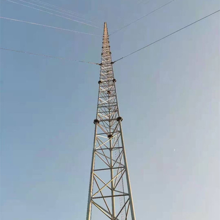 20m 25m 35m 40m 45m 55m 60m Hebei Teng Yang Galvanized  Steel Lattice Multi-platform Telecommunication Antenna Guyed Tower