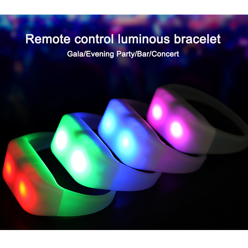 OEM LOGO Dmx Control Event Party RFID Festival Light Up Silicone Wristbands Remote Controlled led Bracelets