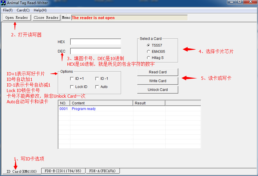 Em4305 FDX-B 134.2khz RFID Micro Chip Card Reader Writer For Animal Management