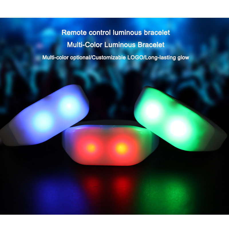 OEM LOGO Dmx Control Event Party RFID Festival Light Up Silicone Wristbands Remote Controlled led Bracelets