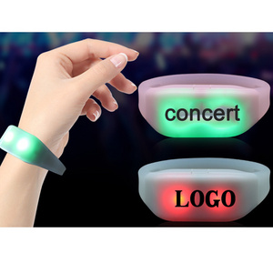 OEM LOGO Dmx Control Event Party RFID Festival Light Up Silicone Wristbands Remote Controlled led Bracelets