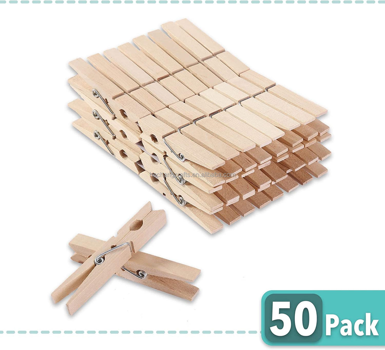 Mini Natural Wooden Clothespins with Jute Twine DIY wooden pins