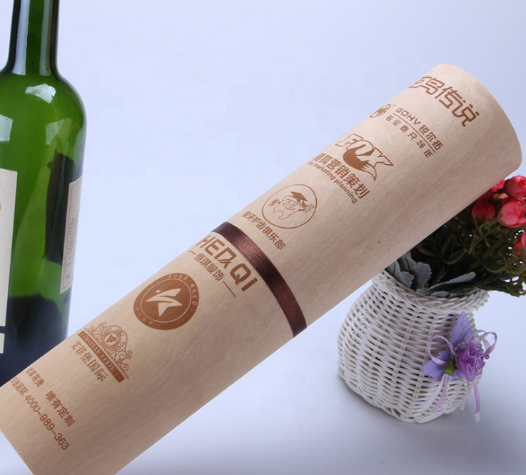 Customized High Quality Wooden Balsa 1 Bottle Wine Gift Packing Box