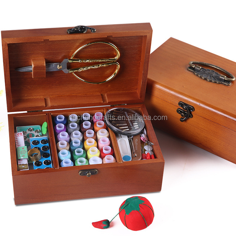 wholesale wood sewing tool box for family and hotel