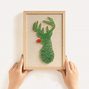 Hot Sale DIY Wood Christmas Tree Deer String Art Kit with Nail and Hammer for Home Decoration