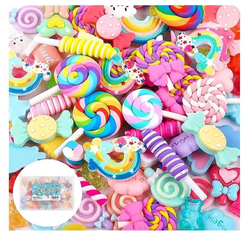 Slime Charms Cute Set Mixed Assorted Candy Sweets Resin Flatback Slime Beads Making Supplies for diy craft kids sets