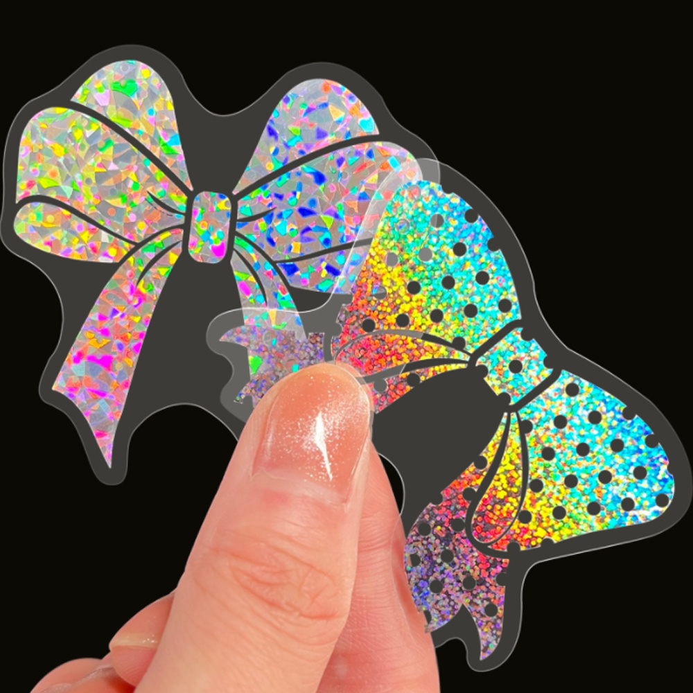 LZY924 100pcs Stickers Transparent Laser Stickers Waterproof Colorful Butterfly