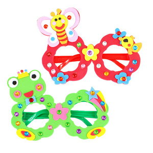 BX475 DIY Mosaic Art Craft Kits 3D Sticker Animal Puzzle Kids EVA Glasses Handmade Cartoon Child