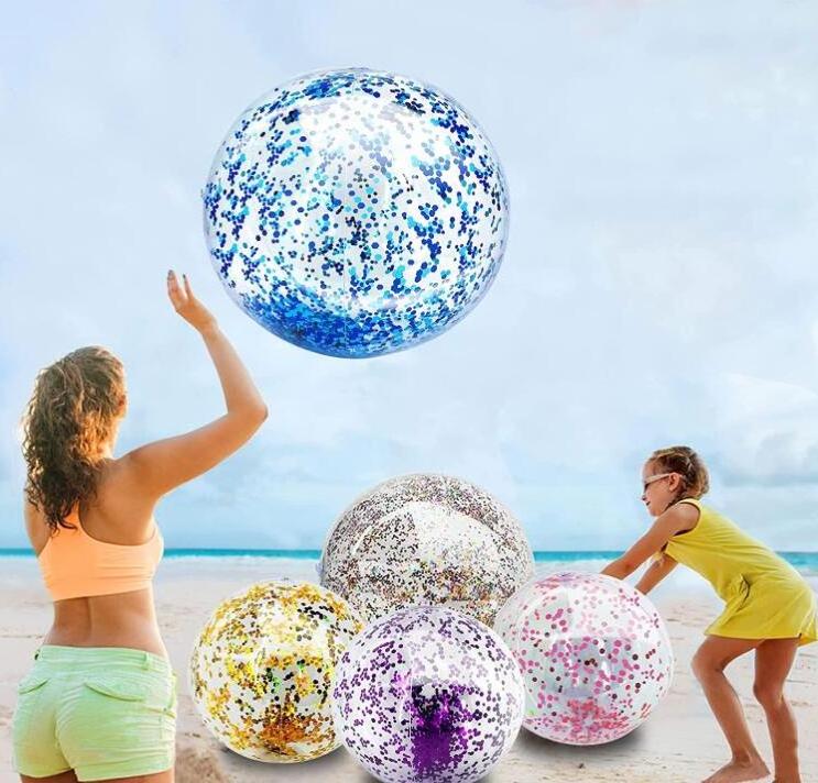 Ball Jumbo Pool Toys Balls Giant Confettis Glitters Inflatable Clear Beach Ball Swimming Pool Water Beach Toys Outdoor Summer