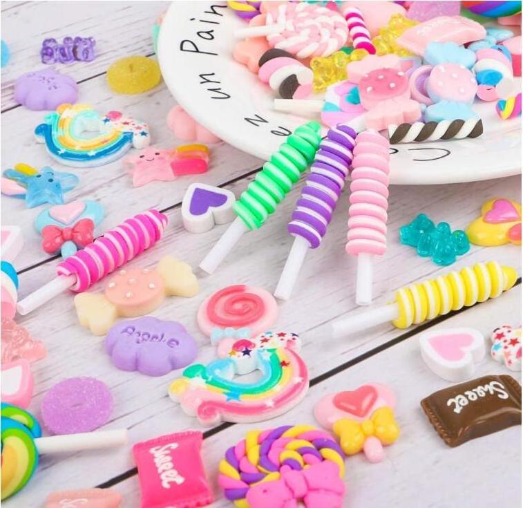 Slime Charms Cute Set Mixed Assorted Candy Sweets Resin Flatback Slime Beads Making Supplies for diy craft kids sets