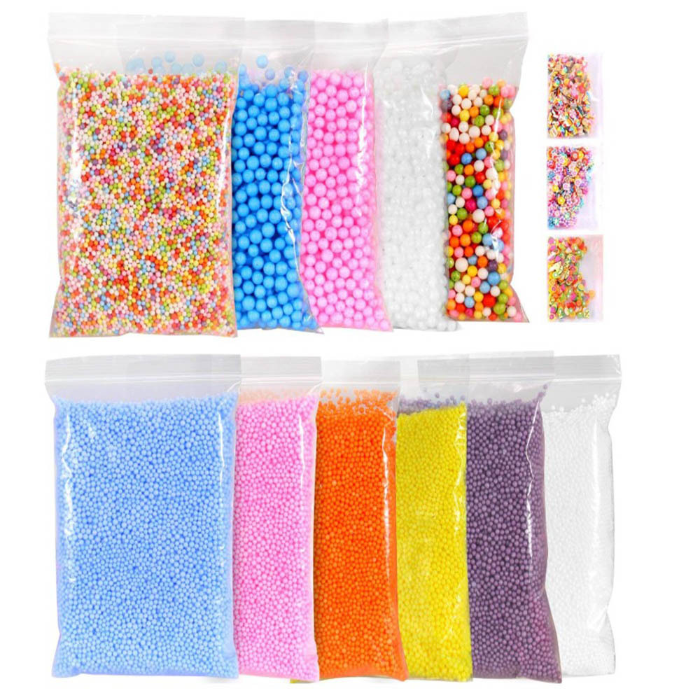 Slime Foam Beads Floam Balls  Pack Microfoam Beads Kit  Colors Rainbow Fruit Beads