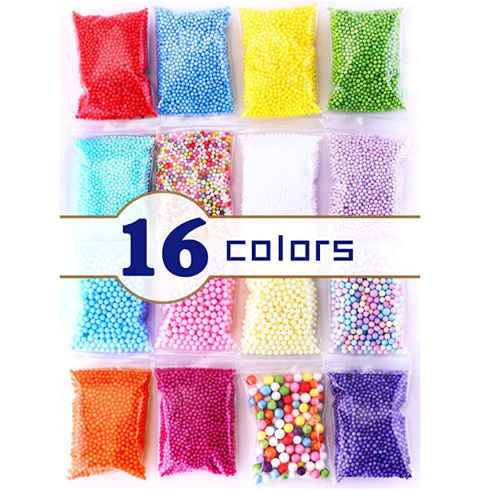 Slime Foam Beads Floam Balls  Pack Microfoam Beads Kit  Colors Rainbow Fruit Beads