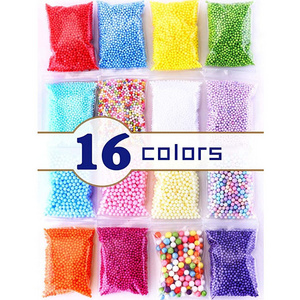 Slime Foam Beads Floam Balls  Pack Microfoam Beads Kit  Colors Rainbow Fruit Beads