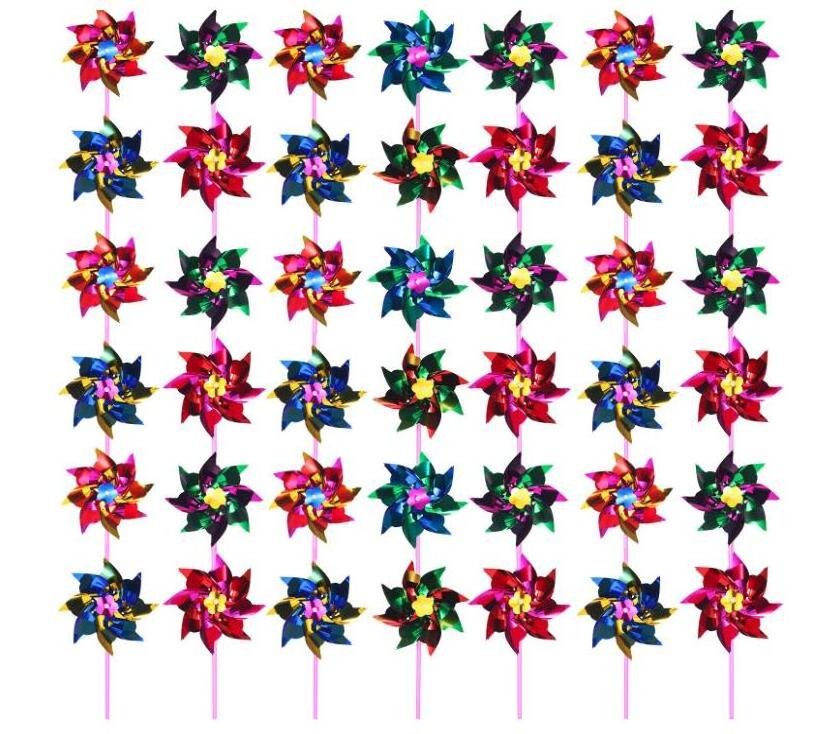 Plastic Rainbow Windmill Party Pinwheels DIY Pinwheel for Kids Toy Garden Party Lawn Decor, Assorted Color