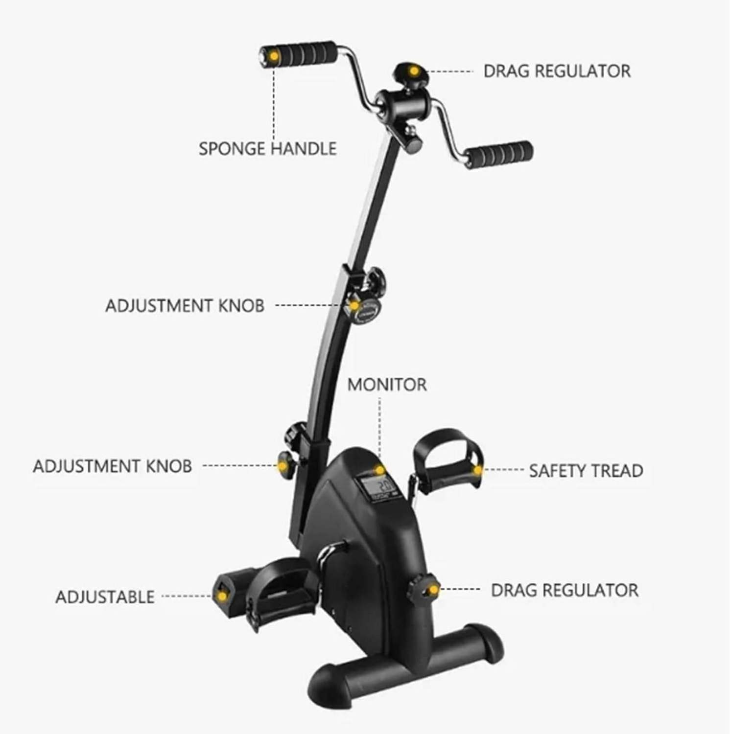 Mini Crane Pedal Exercise Bike Mini Stepper Resistance Adjustment Knob Mini Stepper Exercise Machine With Resistance Band