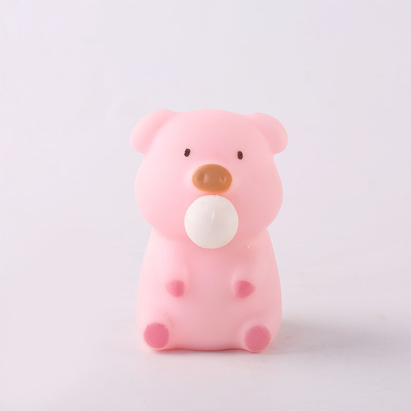 Stress Relief Squeeze TPR Soft Bubble Spitting Pig Fidget Toys Decompression Vent Toy For Vending Machine Bubble Spitting Pig