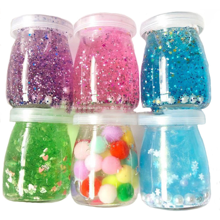 W070 Galaxy Slime Starry Sky Color Clear Slime Bounce Crystal Clay Glitter Slime