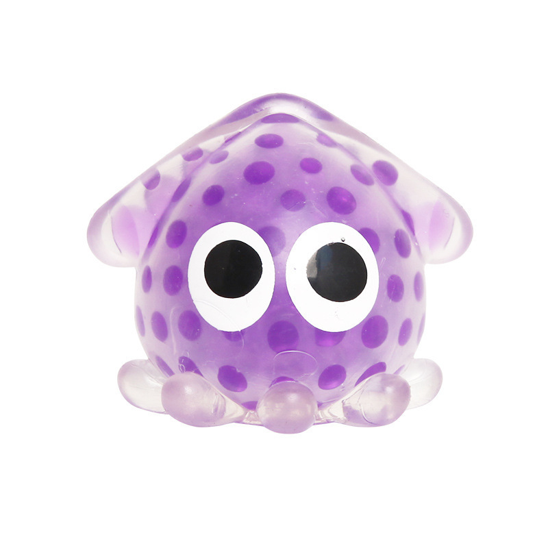 Creative Cartoon Cute Little Squid Stress Relief Toy TPR Soft Animal Squeeze Ball Mini Squishy Stress Ball For Kids Party Favors