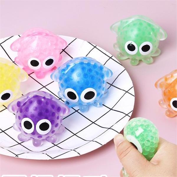 Creative Cartoon Cute Little Squid Stress Relief Toy TPR Soft Animal Squeeze Ball Mini Squishy Stress Ball For Kids Party Favors