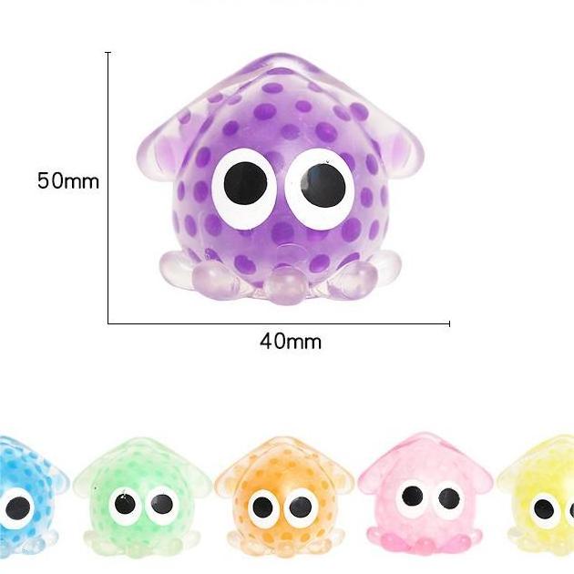 Creative Cartoon Cute Little Squid Stress Relief Toy TPR Soft Animal Squeeze Ball Mini Squishy Stress Ball For Kids Party Favors