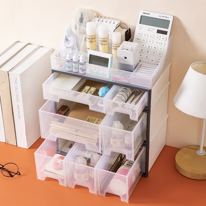 new good transparent stackable storage box cabinet organizer with drawers for home office school