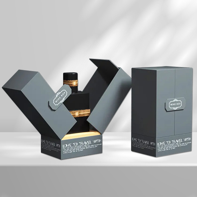 Luxury custom logo high quality wine packing boxes wholesale double door wine gift box