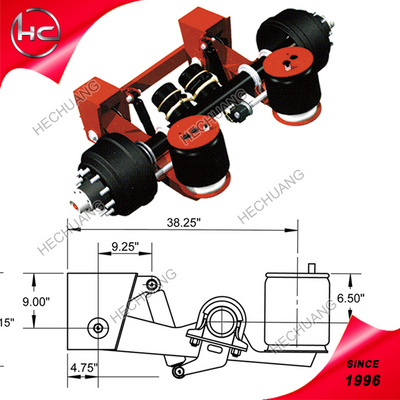 Manufacture good quality universal semi air suspension trailer axle air suspension trailer axle